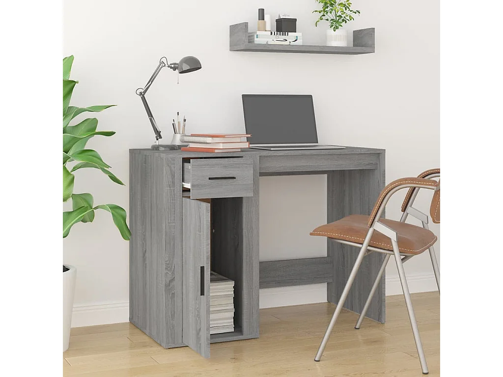 Escritorio Sonoma Gris 100x49x75 cm Madera de Ingeniería