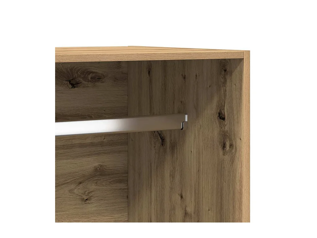 Garde-robe chêne artisanal 100x50x200 cm bois d'ingénierie