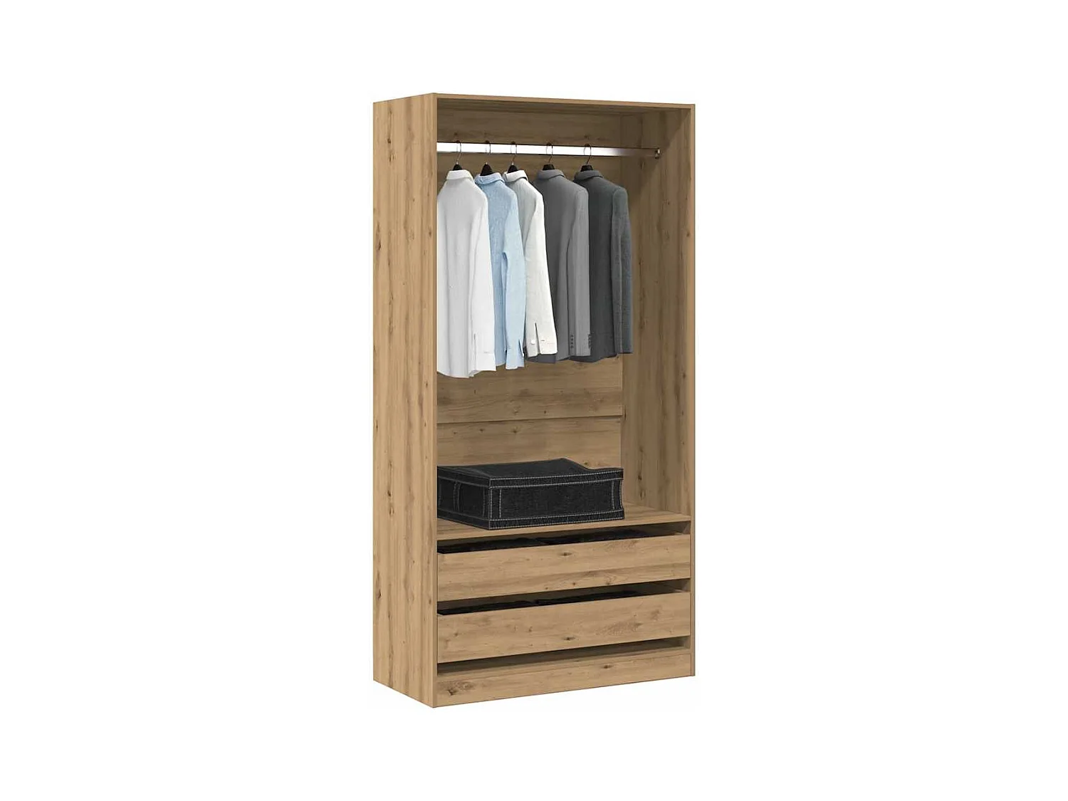 Garde-robe chêne artisanal 100x50x200 cm bois d'ingénierie