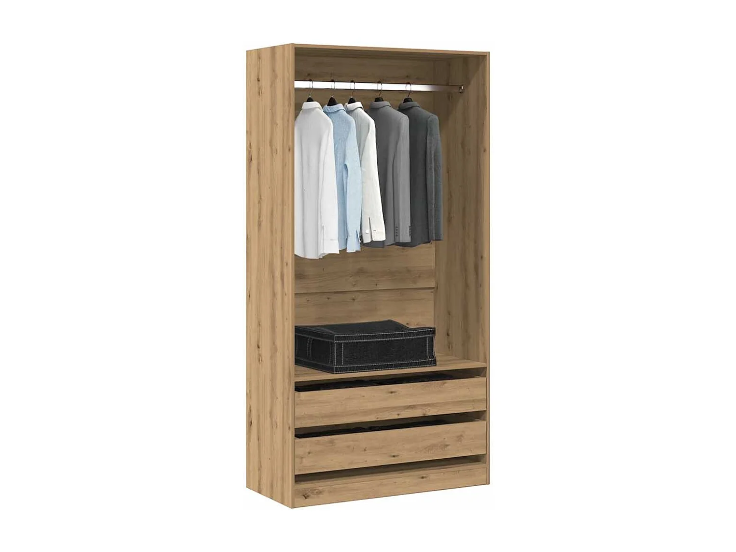 Garde-robe chêne artisanal 100x50x200 cm bois d'ingénierie