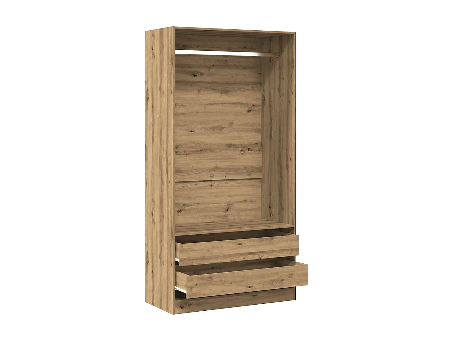 Garde-robe chêne artisanal 100x50x200 cm bois d'ingénierie