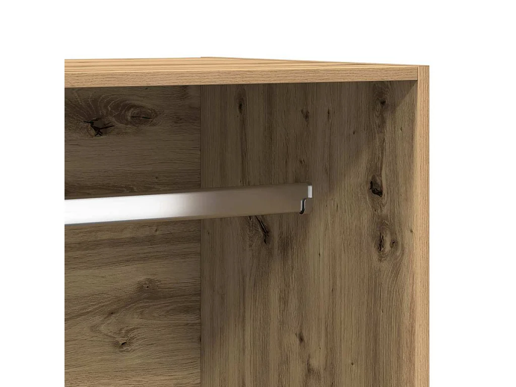 Garde-robe chêne artisanal 100x50x200 cm bois d'ingénierie