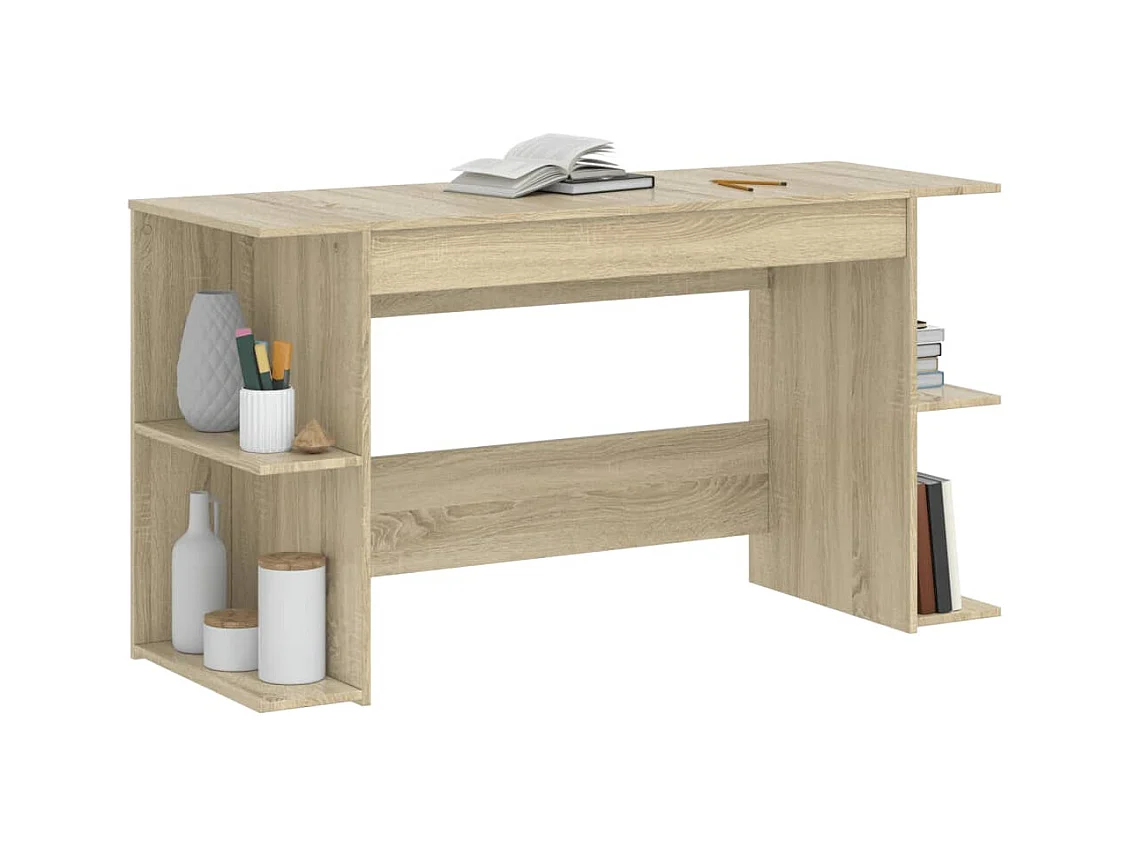Escritorio de roble Sonoma 140x50x75 cm madera de ingeniería