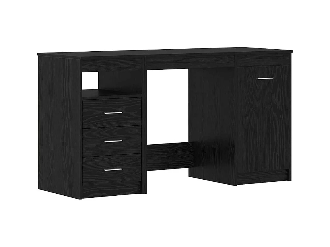 Scrivania con anta Rovere nero 140 x 50 x 76 cm Legno ingegnerizzato