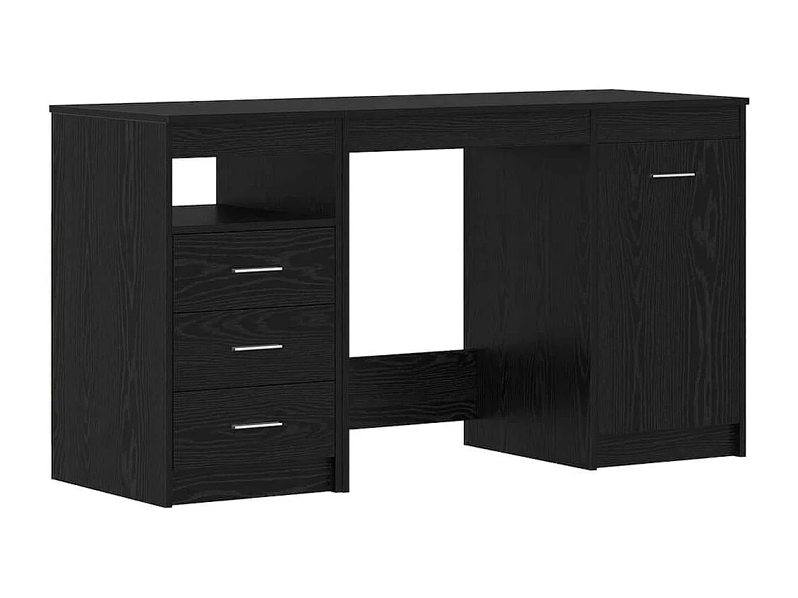 Bureau met deur Zwarte eik 140 x 50 x 76 cm Technisch hout