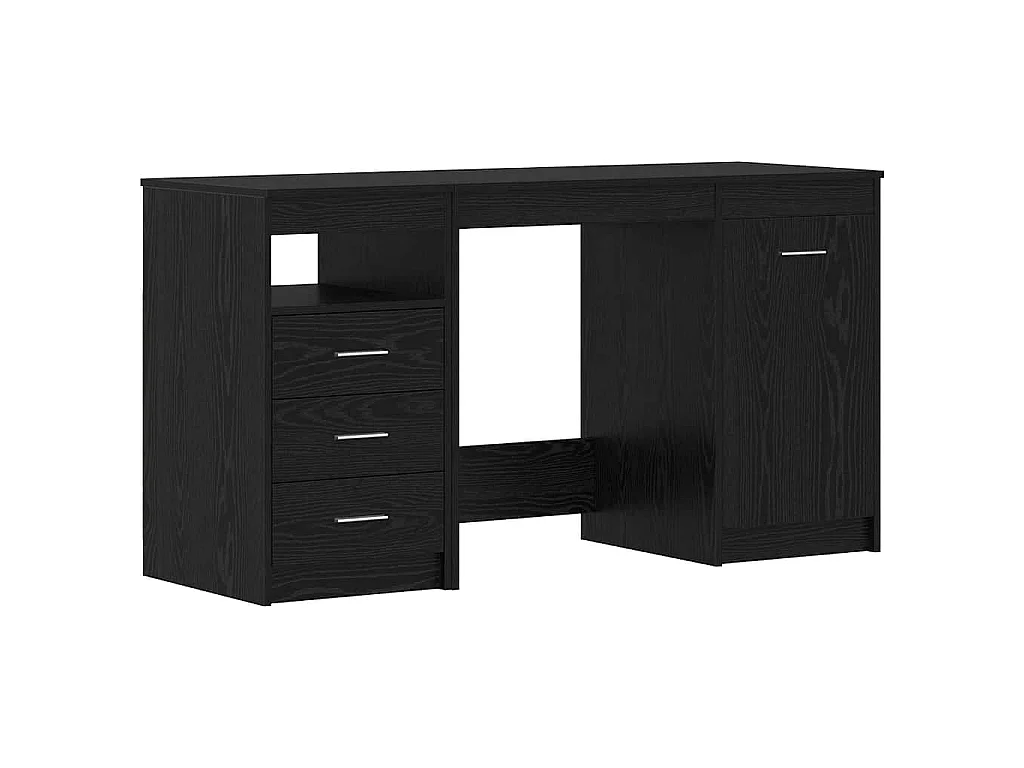 Bureau avec porte Chêne noir 140 x 50 x 76 cm Bois d'ingénierie