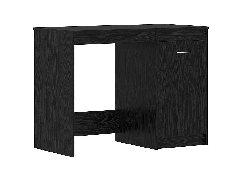 Bureau avec porte Chêne noir 140 x 50 x 76 cm Bois d'ingénierie