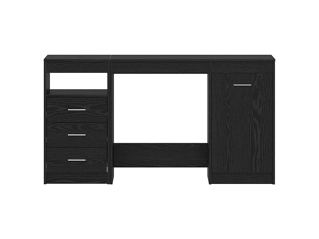 Bureau avec porte Chêne noir 140 x 50 x 76 cm Bois d'ingénierie