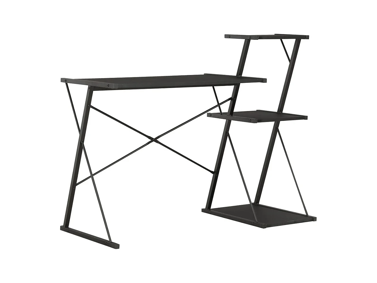 Escritorio con estante Negro 116x50x93 cm