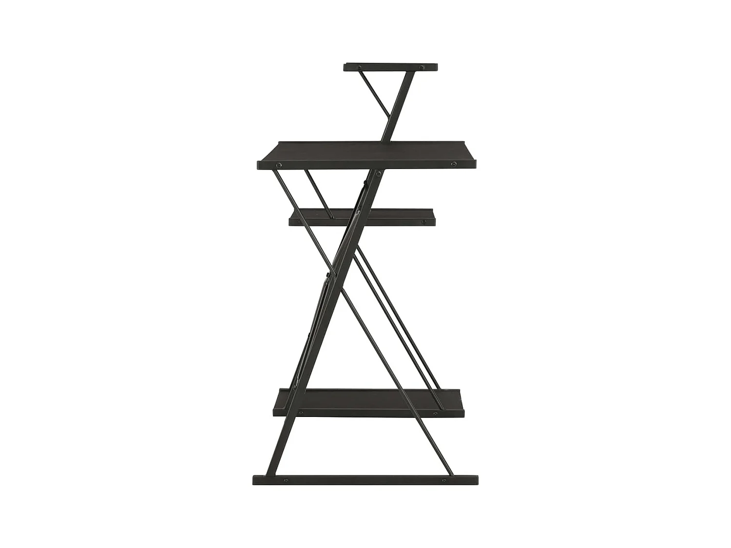 Escritorio con estante Negro 116x50x93 cm