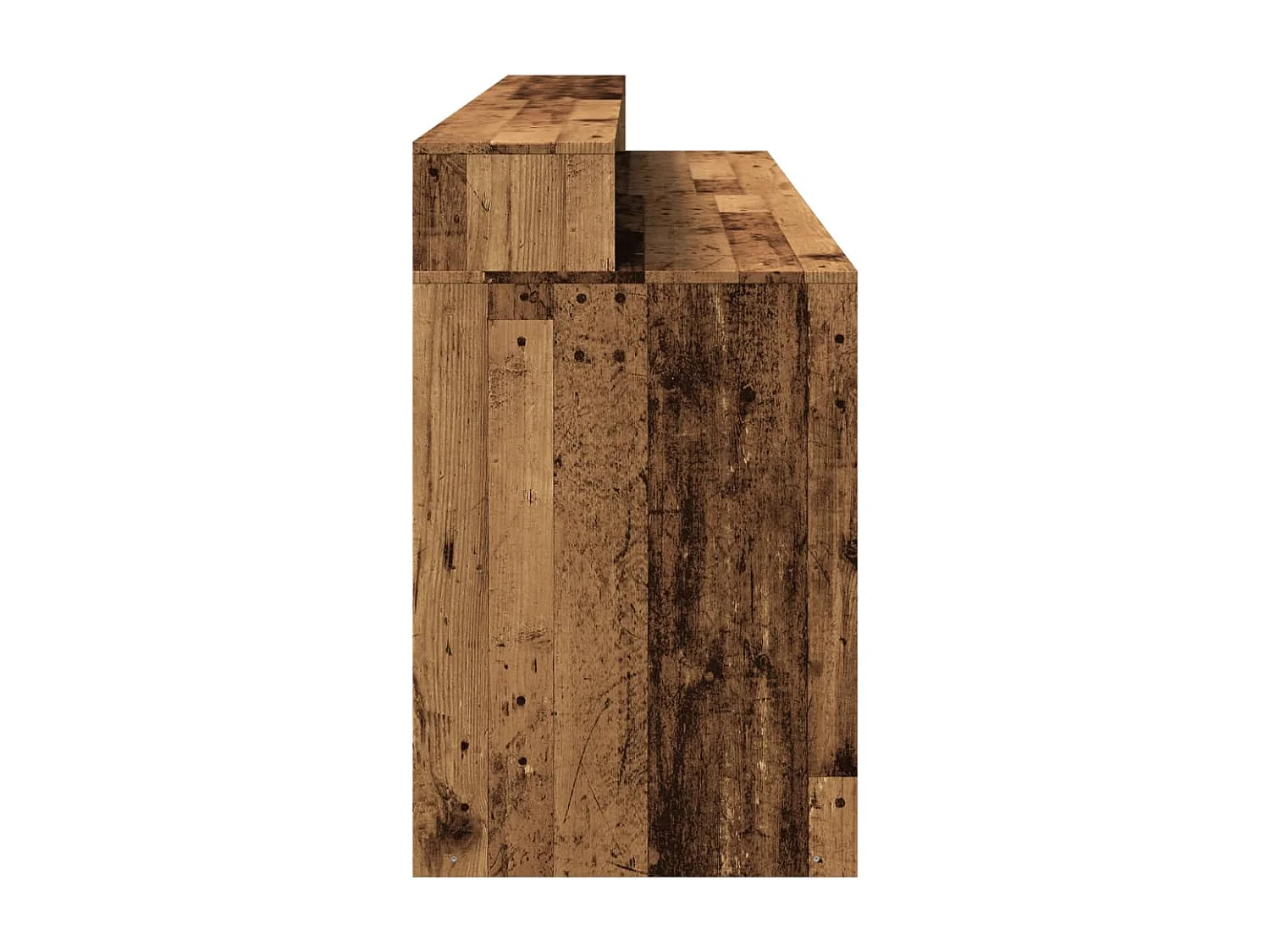 Scrivania con luci a LED in legno vecchio, legno ingegnerizzato