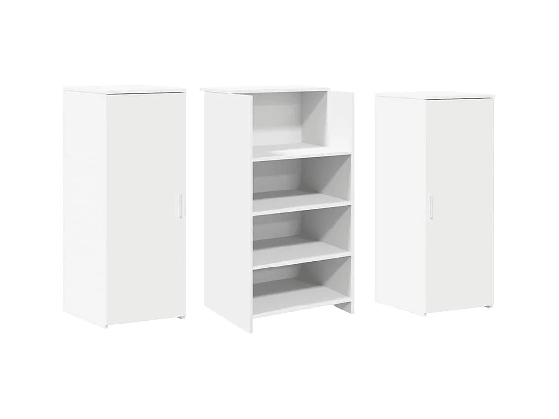 Banco reception bianco 135x50x103,5 cm in legno ingegnerizzato