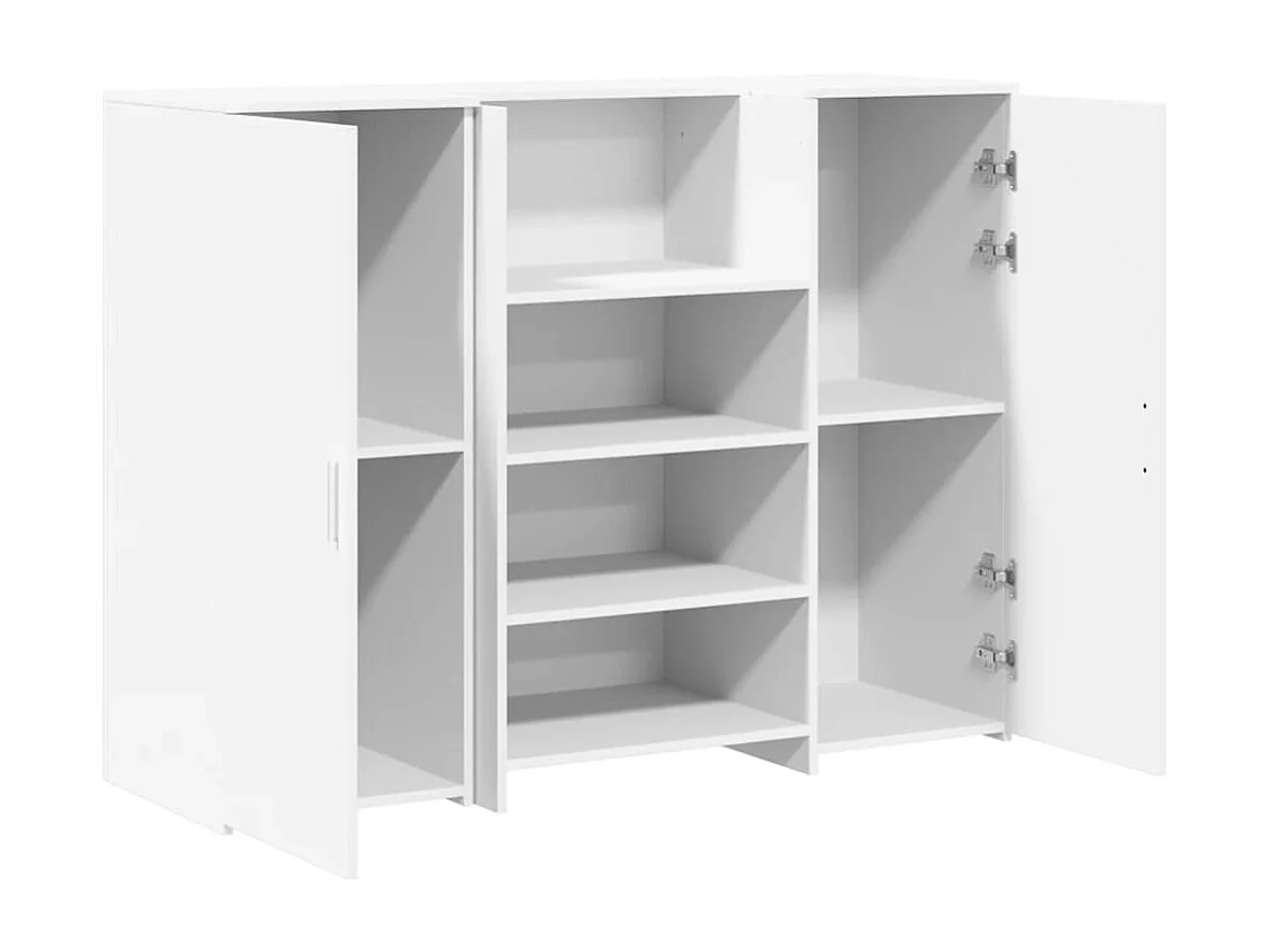 Bureau de réception blanc 135x50x103,5 cm bois d'ingénierie