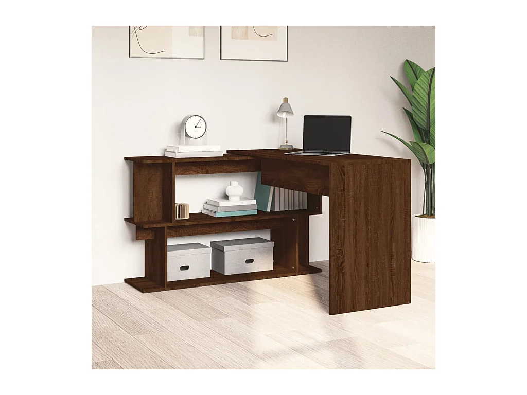 Hoekbureau Bruin eiken 200x50x76 cm Technisch hout