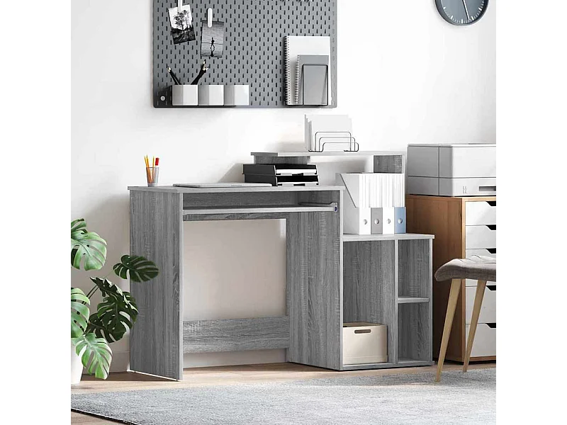 Scrivania Sonoma Grey con contenitore 120,5 x 44 x 88,5 cm