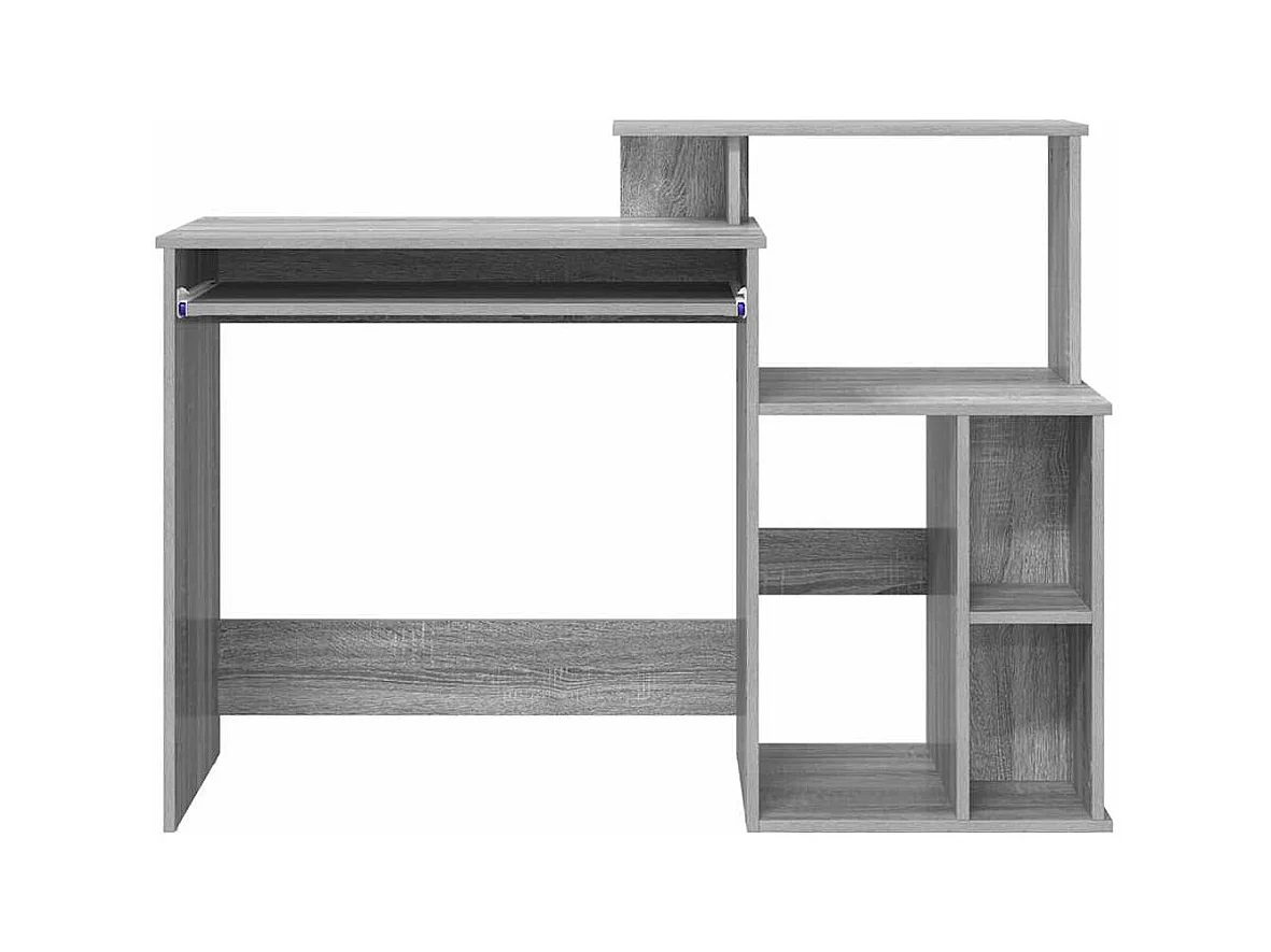 Sonoma Grijs Bureau met Opbergruimte 120,5 x 44 x 88,5 cm