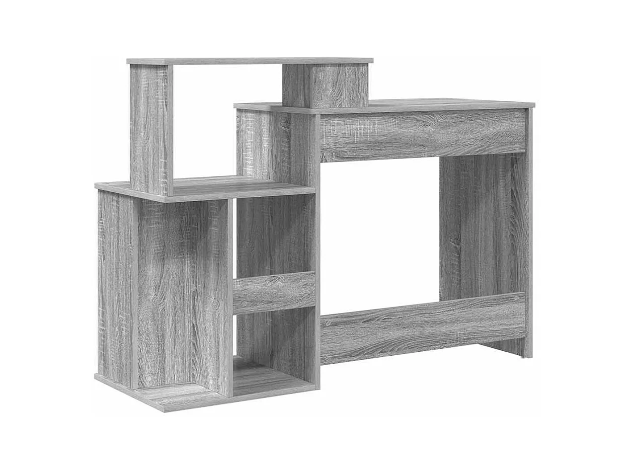 Sonoma Grijs Bureau met Opbergruimte 120,5 x 44 x 88,5 cm