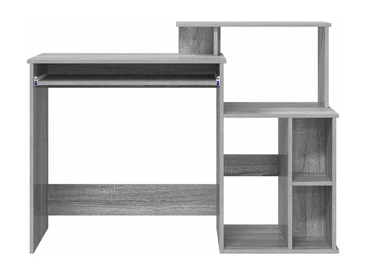 Bureau avec Rangement Sonoma gris 120.5 x 44 x 88.5 cm