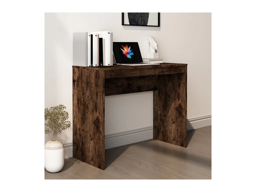 Gerookt eikenhouten bureau 90x40x72 cm, bewerkt hout