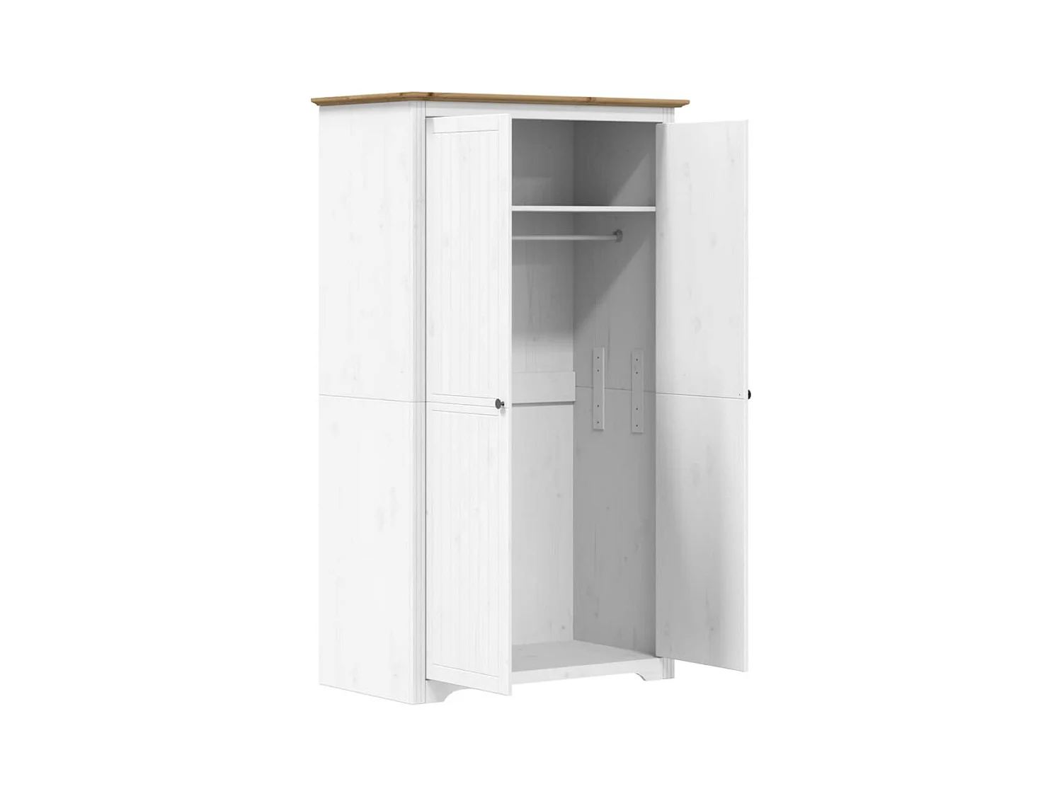 BODO kledingkast witbruin 99x53,5x173 cm massief grenenhout