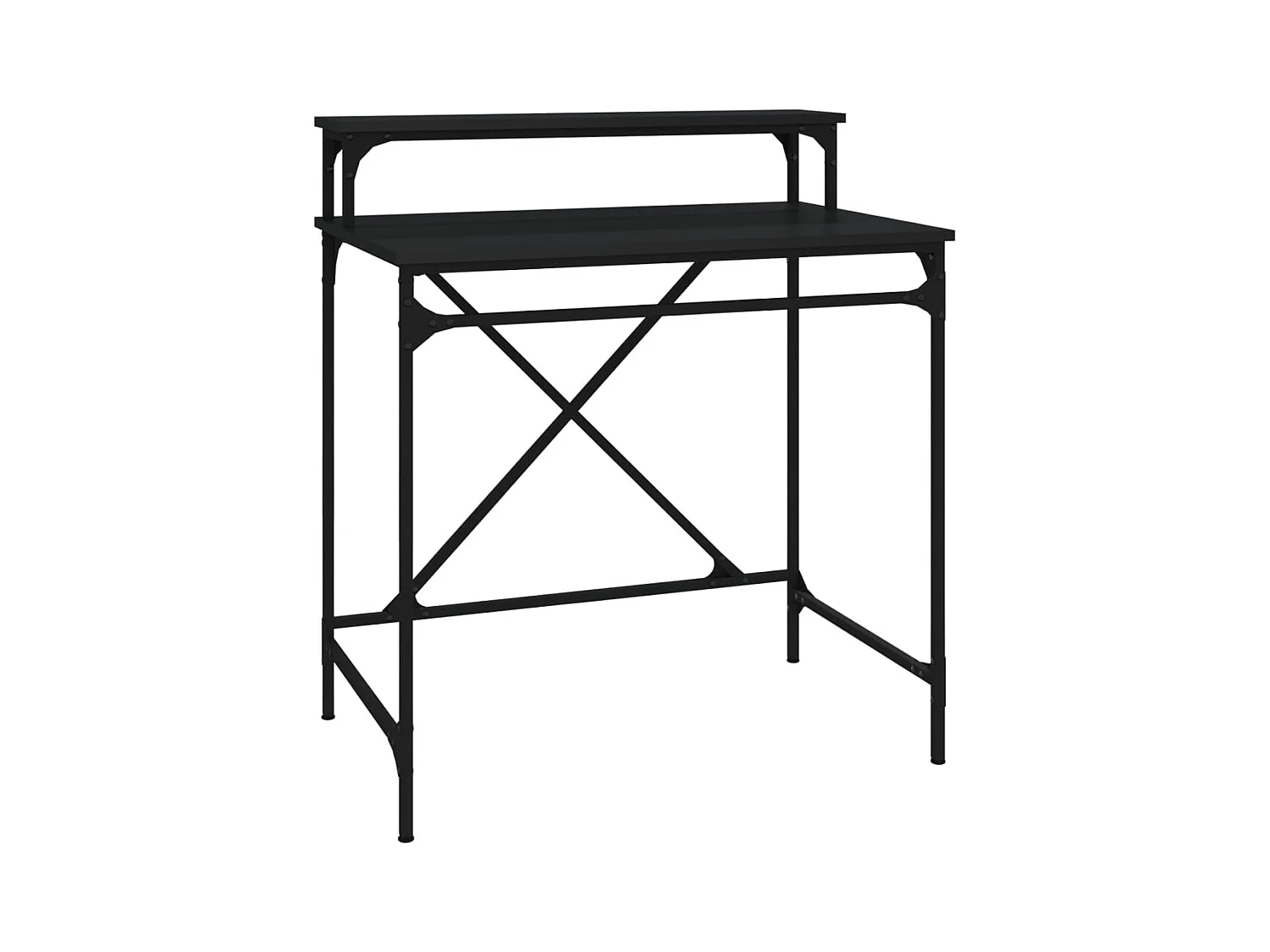 Bureau noir 80x50x90 cm bois d'ingénierie et fer