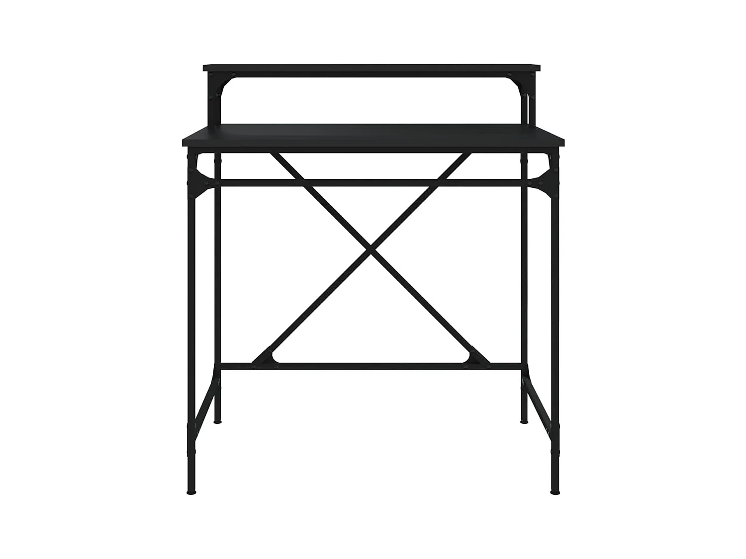 Bureau noir 80x50x90 cm bois d'ingénierie et fer