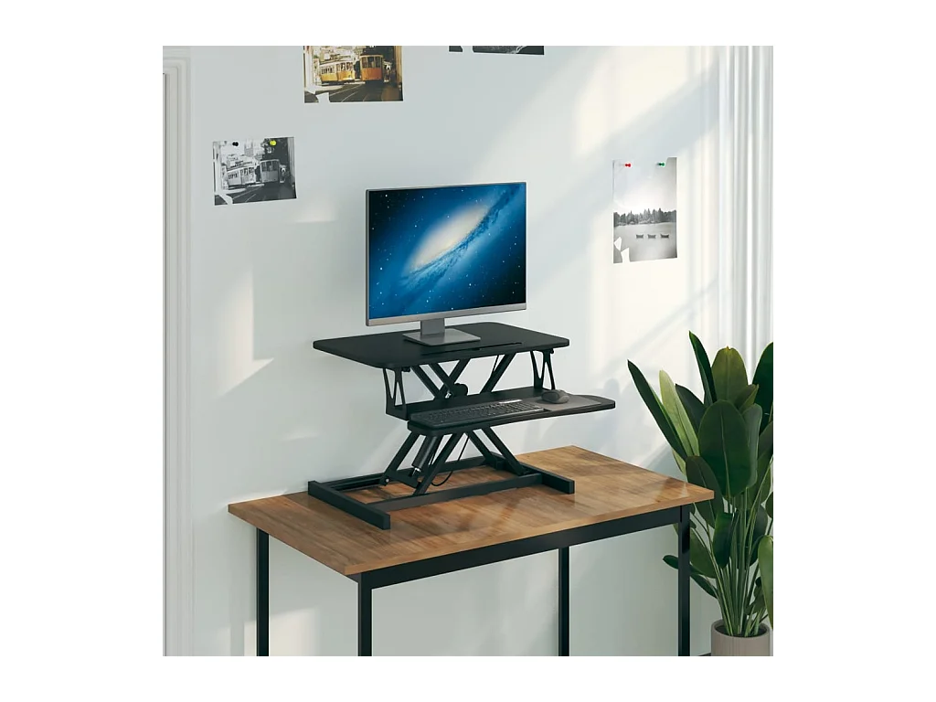 Bureau de travail réglable 60x40x(13-41,5) cm Acier et bois