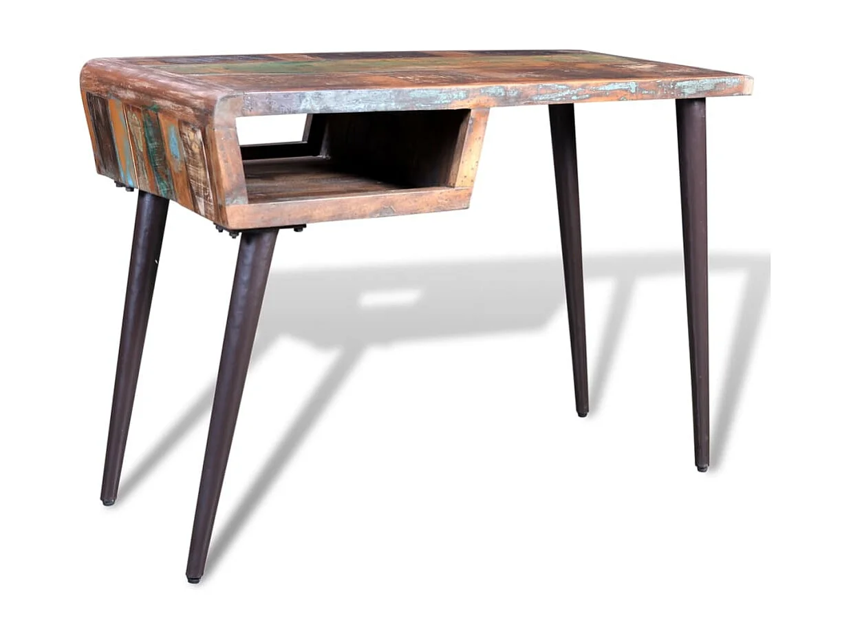 Scrivania con gambe in ferro Legno di recupero