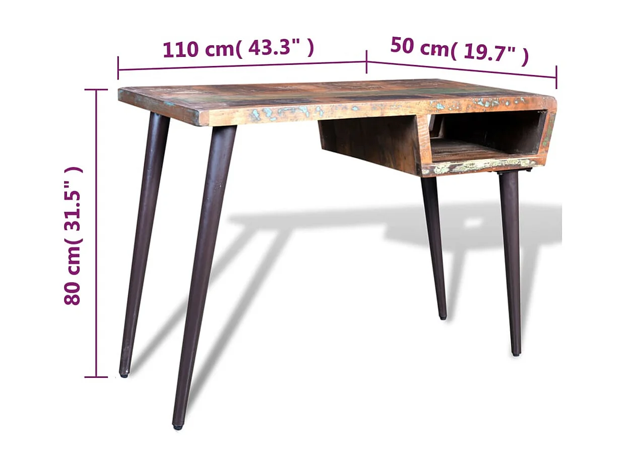Scrivania con gambe in ferro Legno di recupero