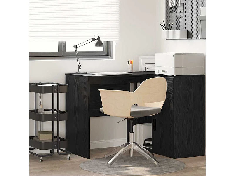 Scrivania in rovere nero 102 x 50 x 75 cm in legno ingegnerizzato