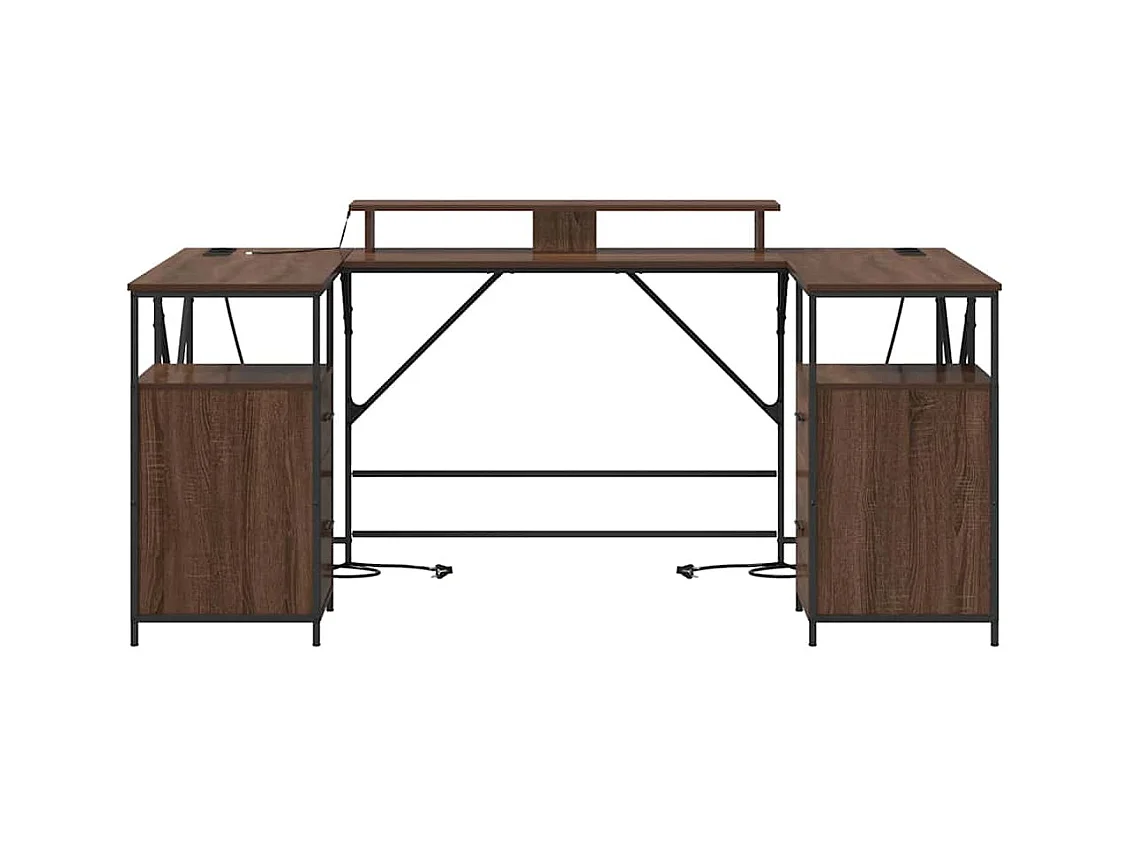 Escritorio de roble marrón 182 x 101 x 87,5 cm Madera de ingeniería