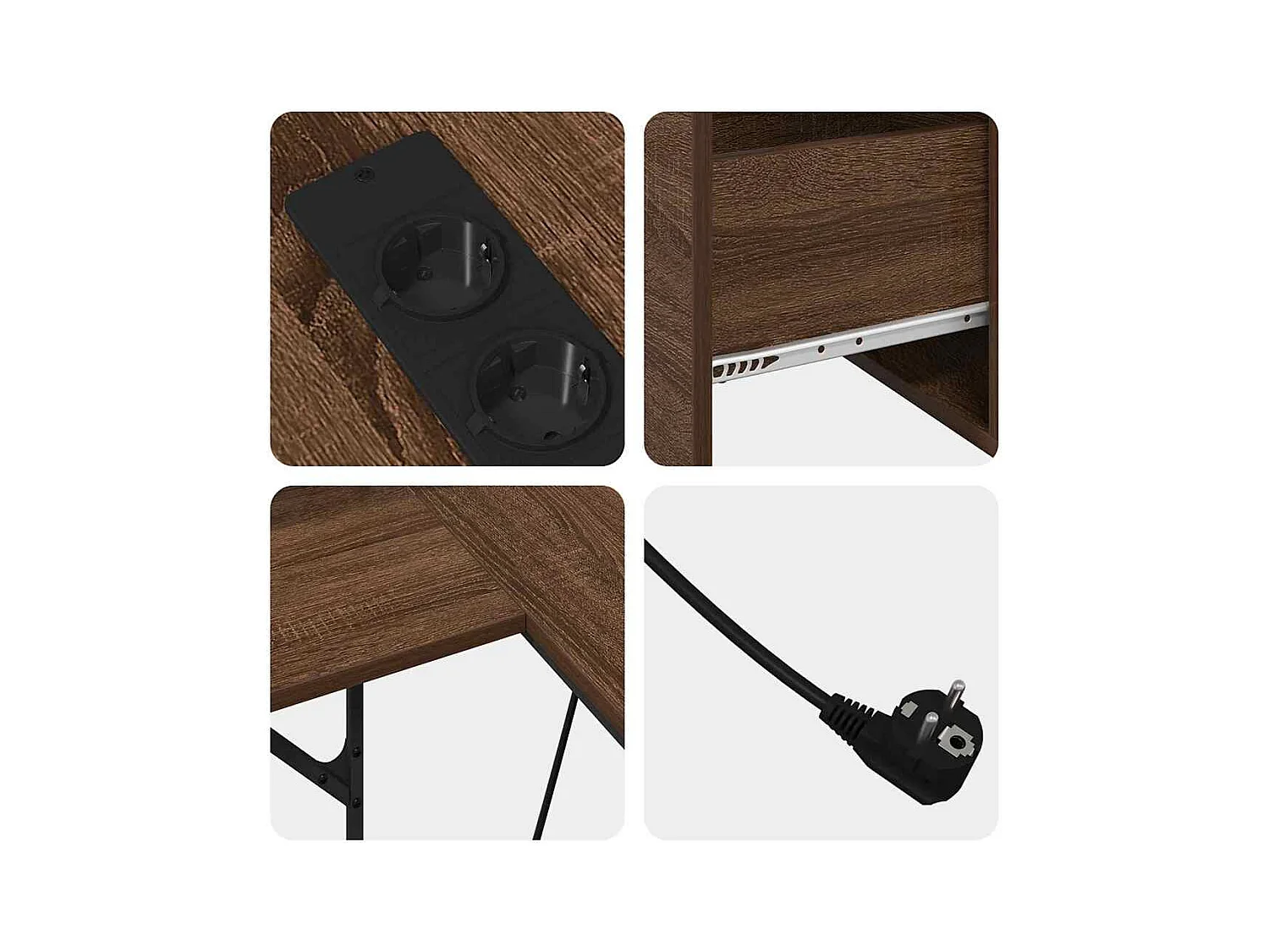 Escritorio de roble marrón 182 x 101 x 87,5 cm Madera de ingeniería