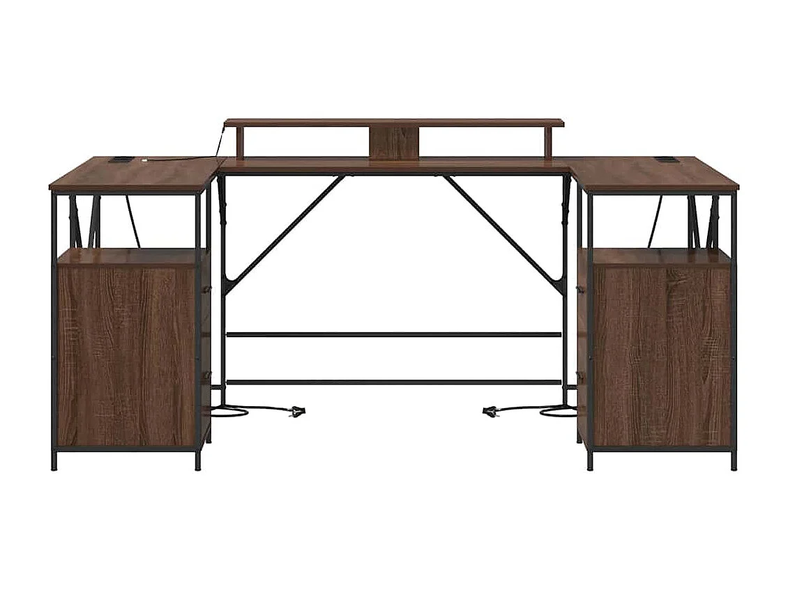 Escritorio de roble marrón 182 x 101 x 87,5 cm Madera de ingeniería