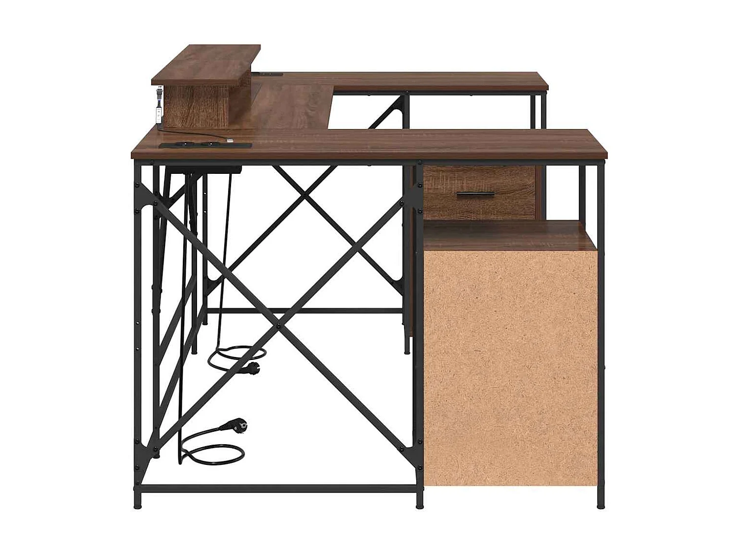 Escritorio de roble marrón 182 x 101 x 87,5 cm Madera de ingeniería