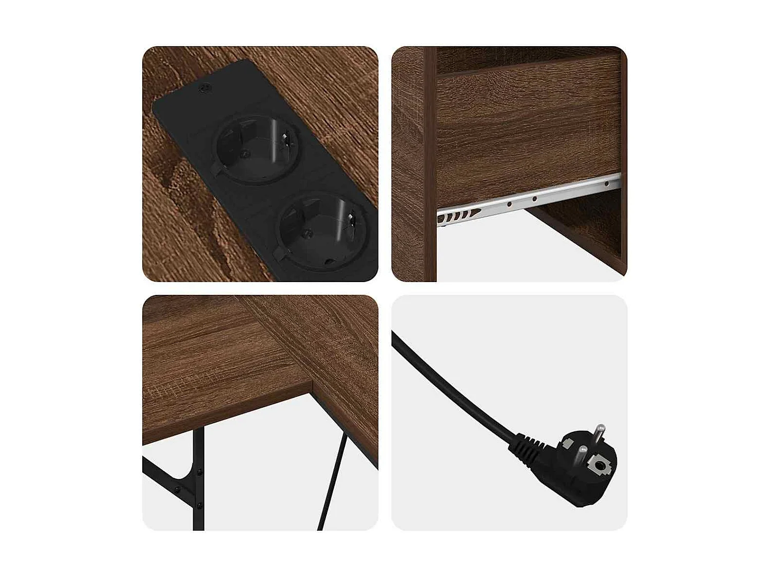 Escritorio de roble marrón 182 x 101 x 87,5 cm Madera de ingeniería