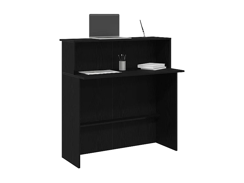 Banco reception nero 100x50x103,5 cm in legno ingegnerizzato