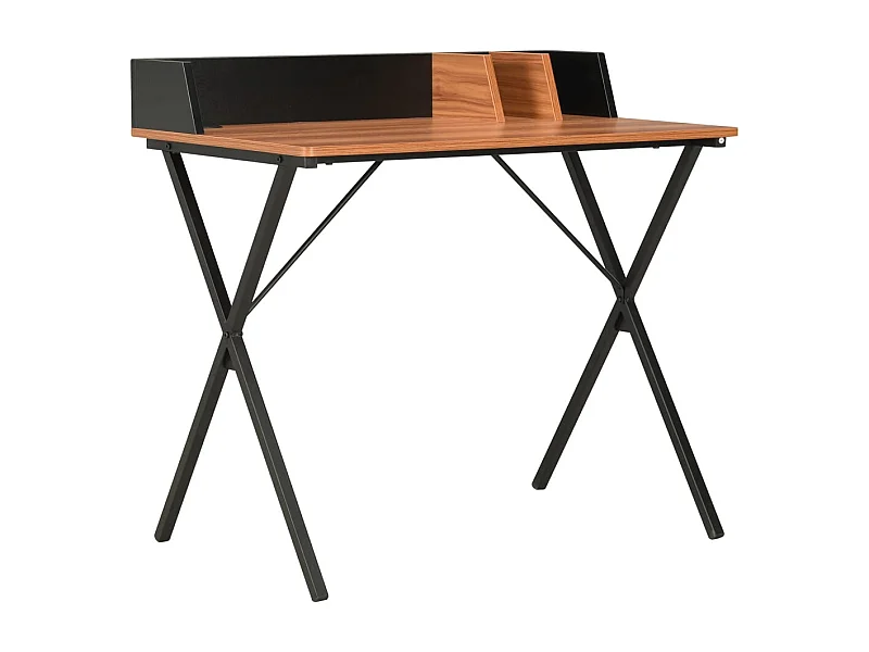 Zwart en bruin bureau 80x50x84 cm