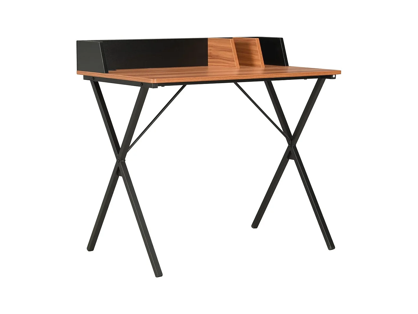 Zwart en bruin bureau 80x50x84 cm