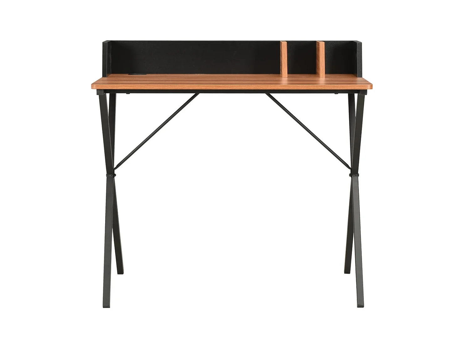 Zwart en bruin bureau 80x50x84 cm