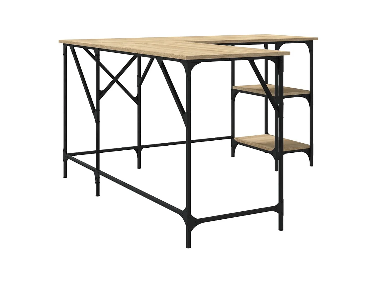 Bureau chêne sonoma 139x139x75 cm bois d'ingénierie