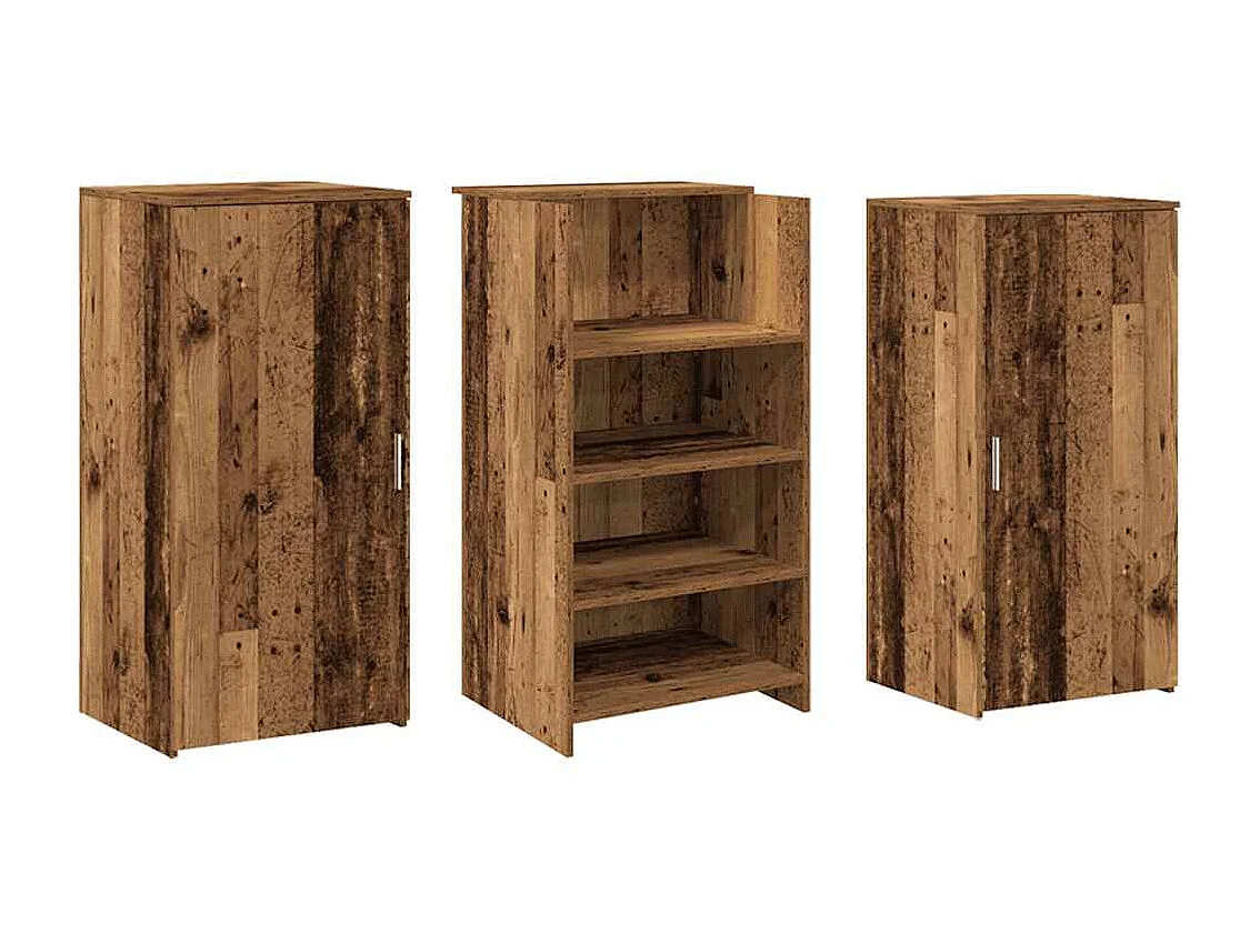 Bureau de réception vieux bois 155x50x103,5cm bois d'ingénierie