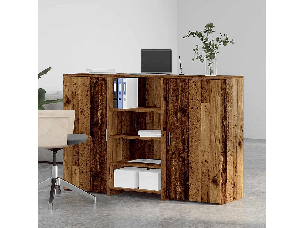 Bureau de réception vieux bois 155x50x103,5cm bois d'ingénierie