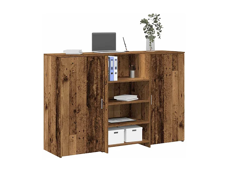 Bureau de réception vieux bois 155x50x103,5cm bois d'ingénierie