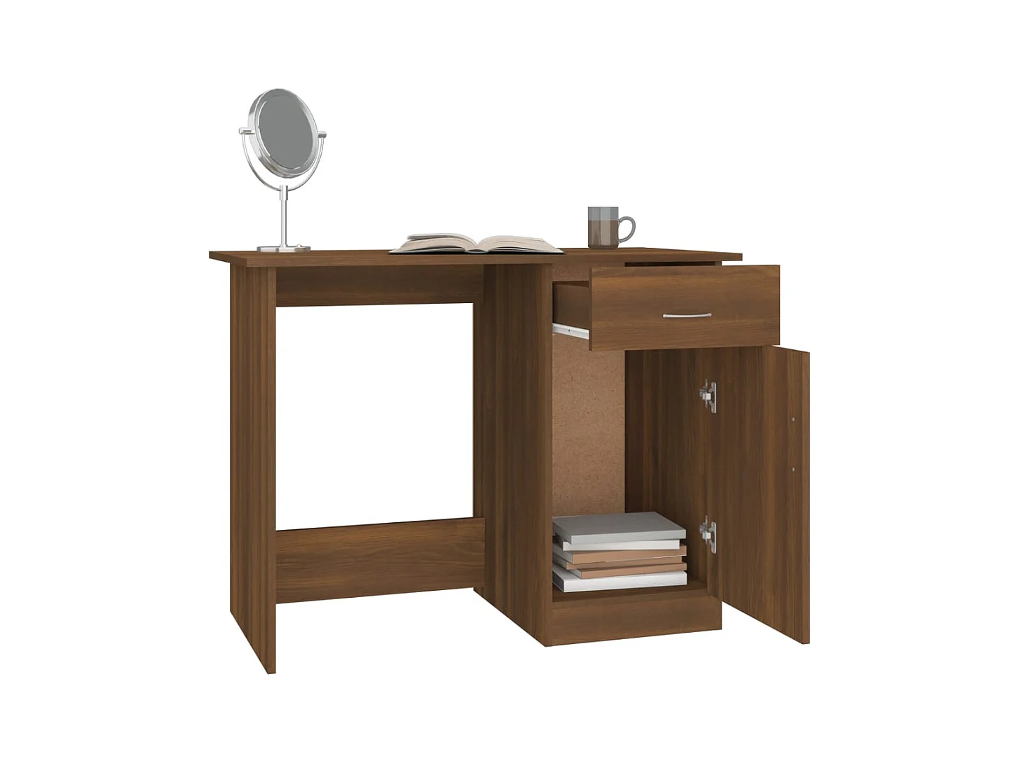 Escritorio de roble marrón 100x50x76 cm Madera de ingeniería