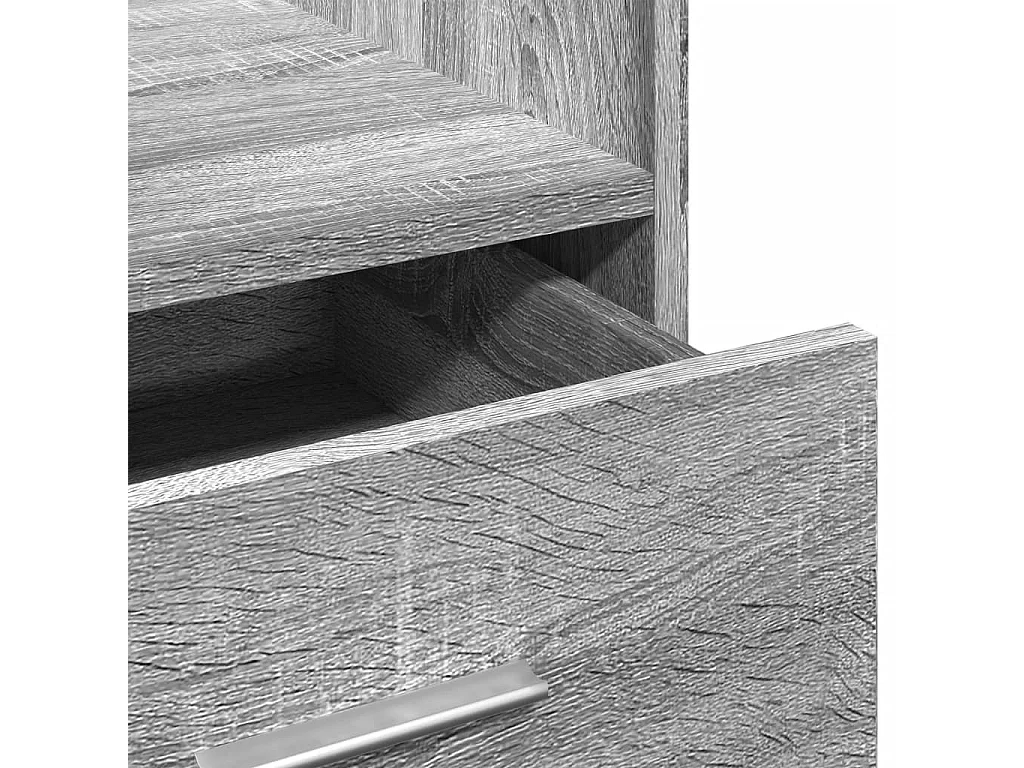 Schreibtisch aus Sonoma-Holzwerkstoff in Grau mit Rollen und Schublade