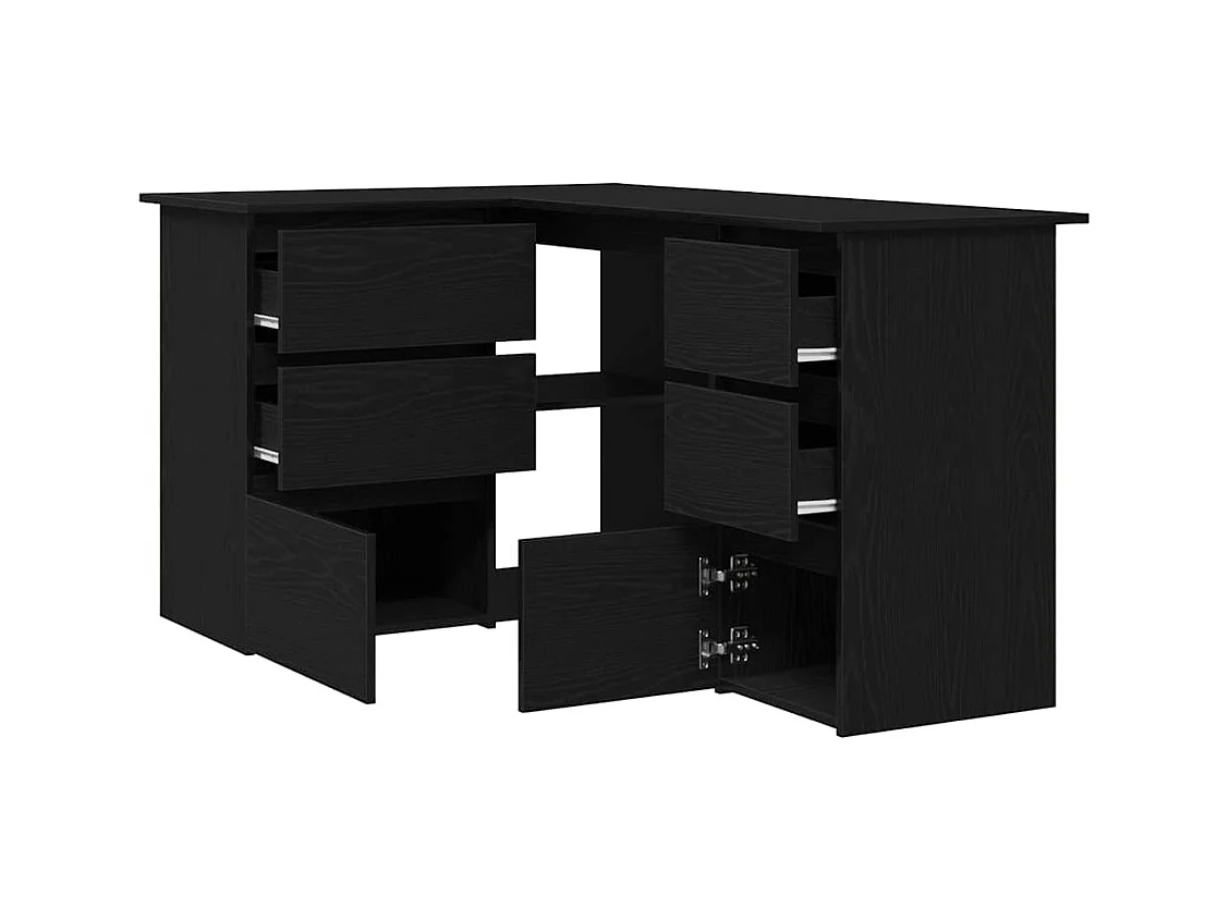 Bureau d'angle Chêne noir 145 x 100 x 76 cm Bois d'ingénierie