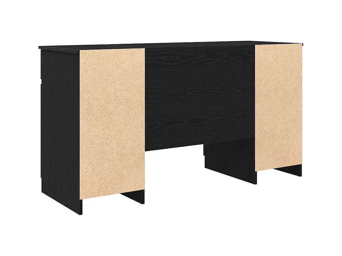 Bureau avec porte Chêne noir 140 x 49 x 76 cm Bois d'ingénierie