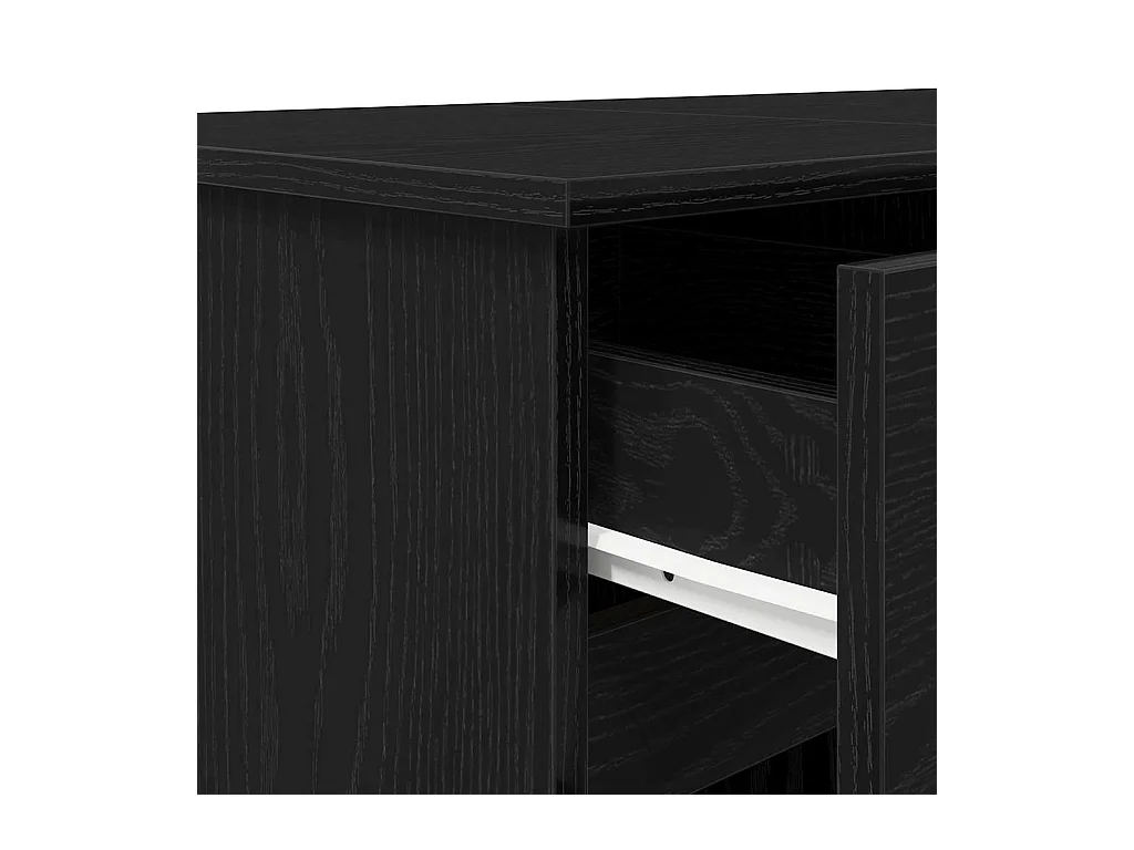Bureau avec porte Chêne noir 140 x 49 x 76 cm Bois d'ingénierie