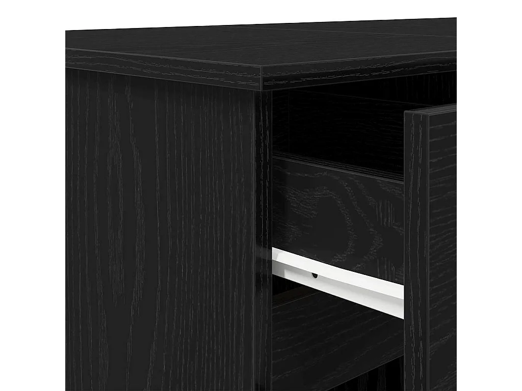 Bureau avec porte Chêne noir 140 x 49 x 76 cm Bois d'ingénierie