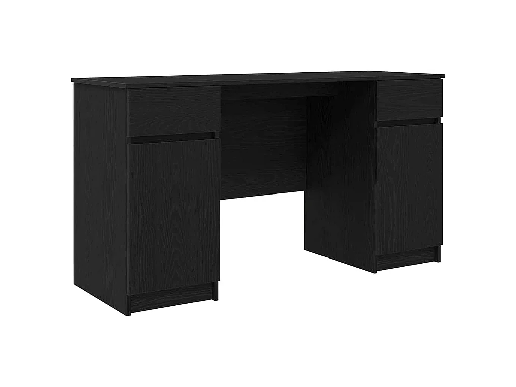 Bureau avec porte Chêne noir 140 x 49 x 76 cm Bois d'ingénierie
